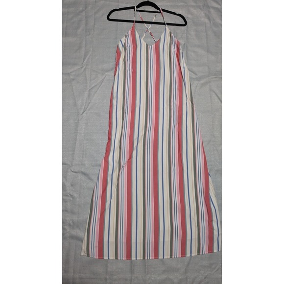 Old Navy Dresses & Skirts - Old Navy Women's Multi Stripe V-Neck Maxi Shift Dress Cross Back Strap Medium
